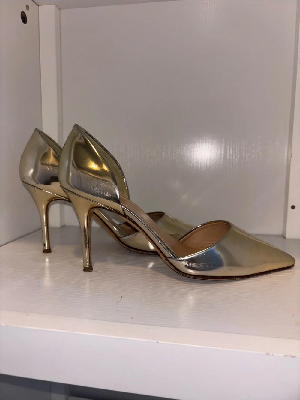Silver Pointed-Toe J-Crew Stiletto Pumps